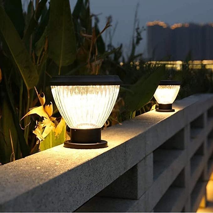 Big Base Solar Pillar Gate Light